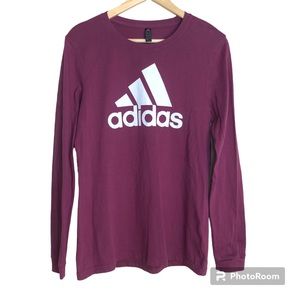 Adidas Long Sleeve Tee Womens Medium Crew Neck Classic Casual Athletic